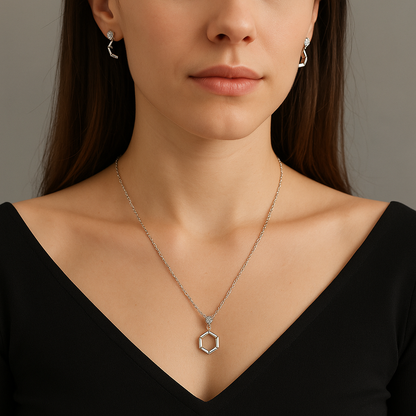 925 Sterling Silver Ember Pendant Set