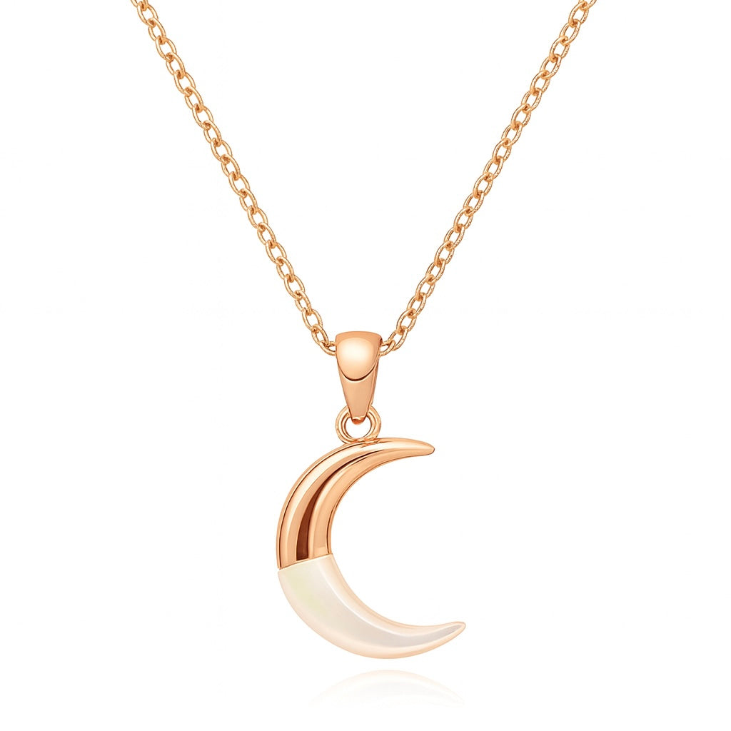 925 Sterling Silver Crescent Moon Necklace