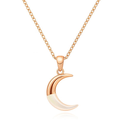 925 Sterling Silver Crescent Moon Necklace