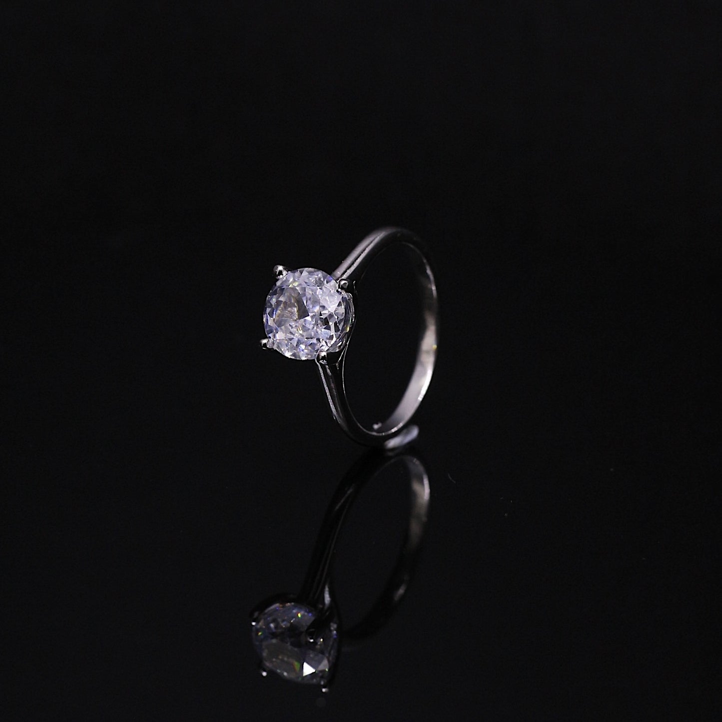 Silver Solitaire Grace Ring