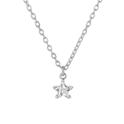 925 Sterling Silver Minimal Star Necklace