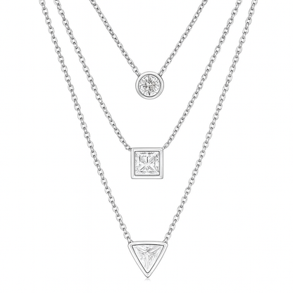 925 Sterling Silver Three Layered Necklace