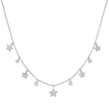 925 Sterling Silver Star Filled Necklace