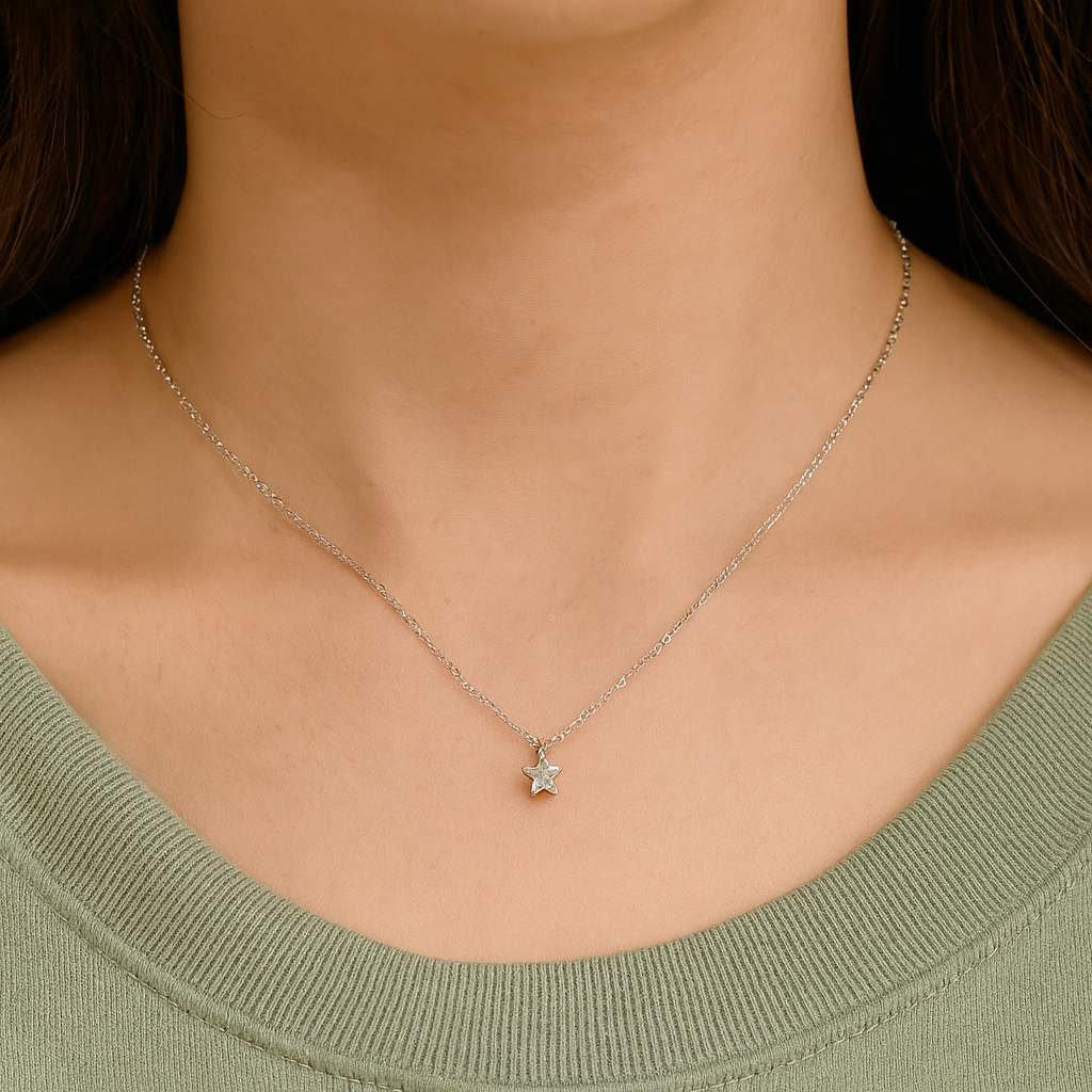 925 Sterling Silver Minimal Star Necklace